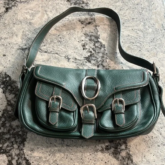 BCBGMaxAzria Vintage Green Saddle Bag - Picture 1 of 6